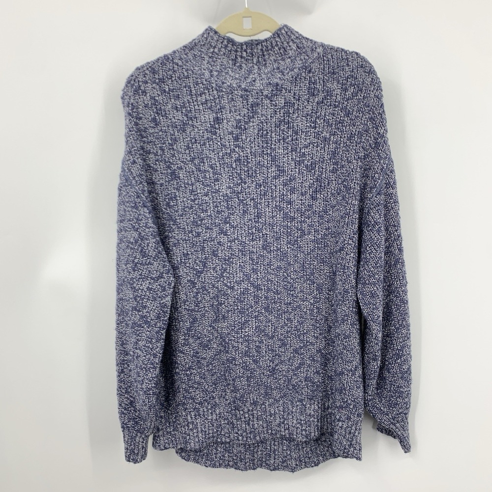 Aerie American Eagle Women Size Large Sweater Blue Mock Neck Pullover Top Cotton